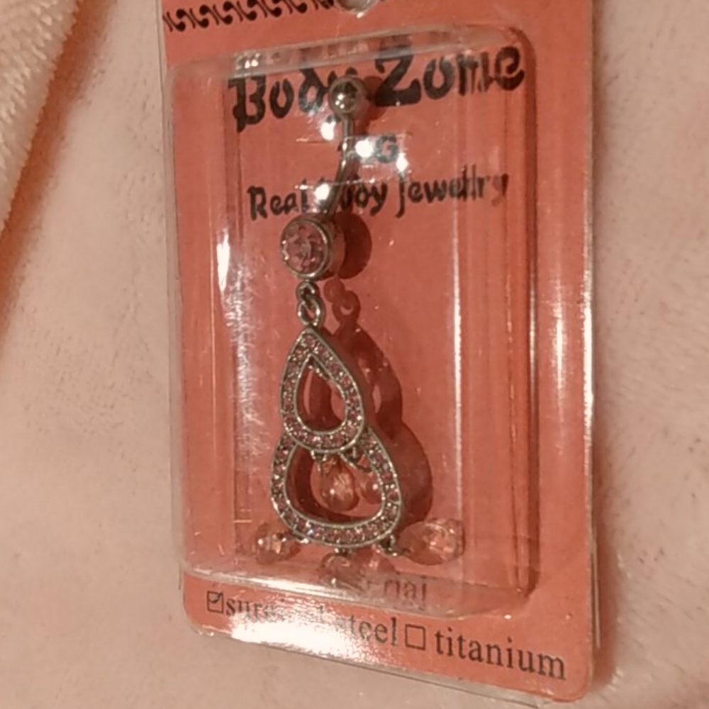 Vintage Y2K Pierced Navel  Sparkling Dangle Gem Jewelry